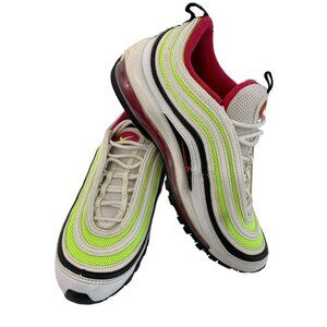 Nike Air Max 97 Neon Sneakers Size 8 Mens White Rush 7916 C19871-100 GUC